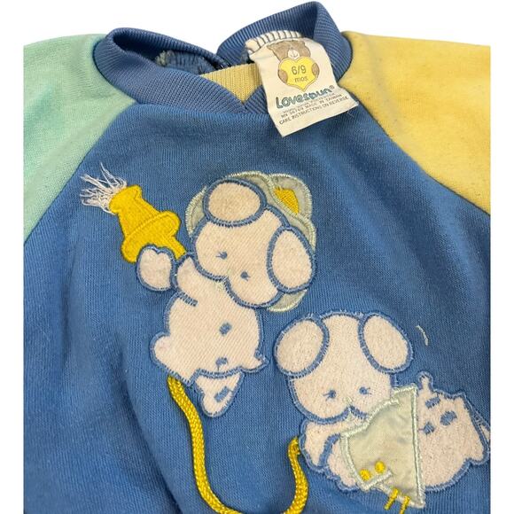 Firefighter Baby Pups Vintage Colorblock Crewneck - Picture 2 of 3